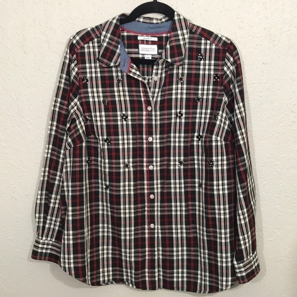 Charter Club LS Holiday Plaid Relaxed Button Shirt - Picture 5 of 8